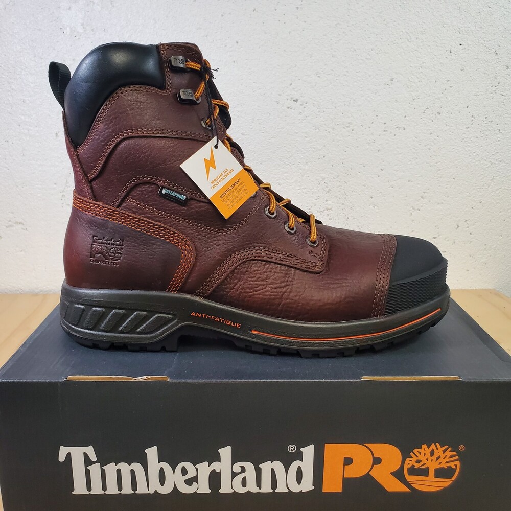 Timberland Pro Endurance HD Boots Mens 10 US Wide Brown 8" Comp Toe Waterproof